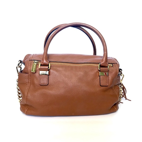 SOLD❌Michael Kors Cognac Leather Weston Satchel - Picture 4 of 16